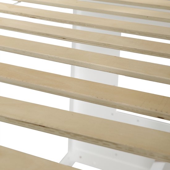Lit mezzanine Sweiko - 90 x 200 cm - Protection contre les chutes - Pin et MDF - Wit