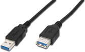 Digitus USB-kabel USB 3.2 Gen1 (USB 3.0 / USB 3.1 Gen1) USB-A stekker, USB-A bus 1.80 m Zwart