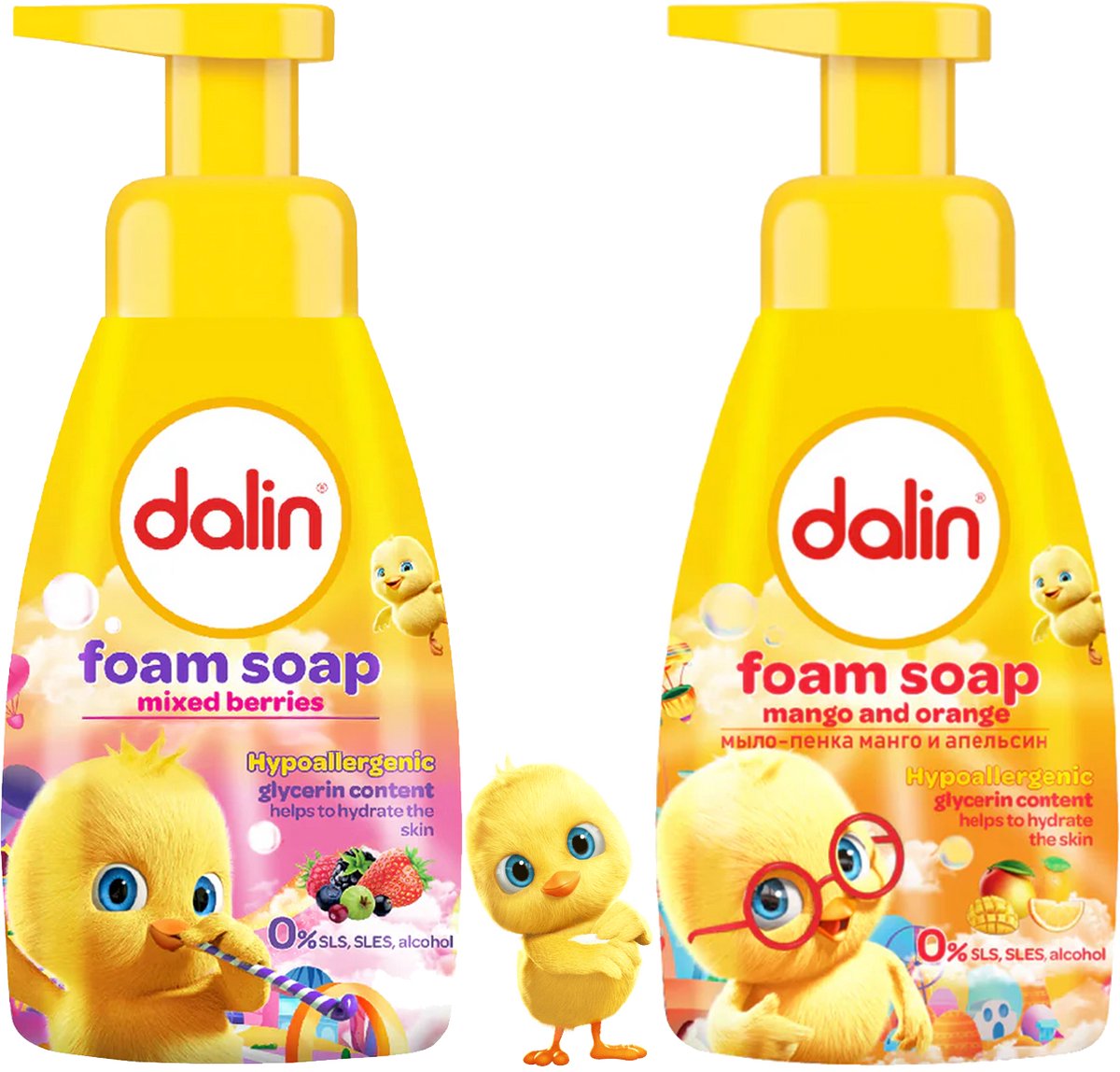 Dalin Foaming Handzeep Mango en Bosvruchten 2 x 200 ml Milde en Verzorgende Schuimzeep voor kinderen