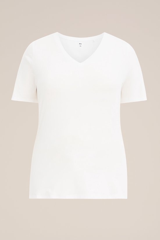 WE Fashion Dames T-shirt met V-hals - Curve