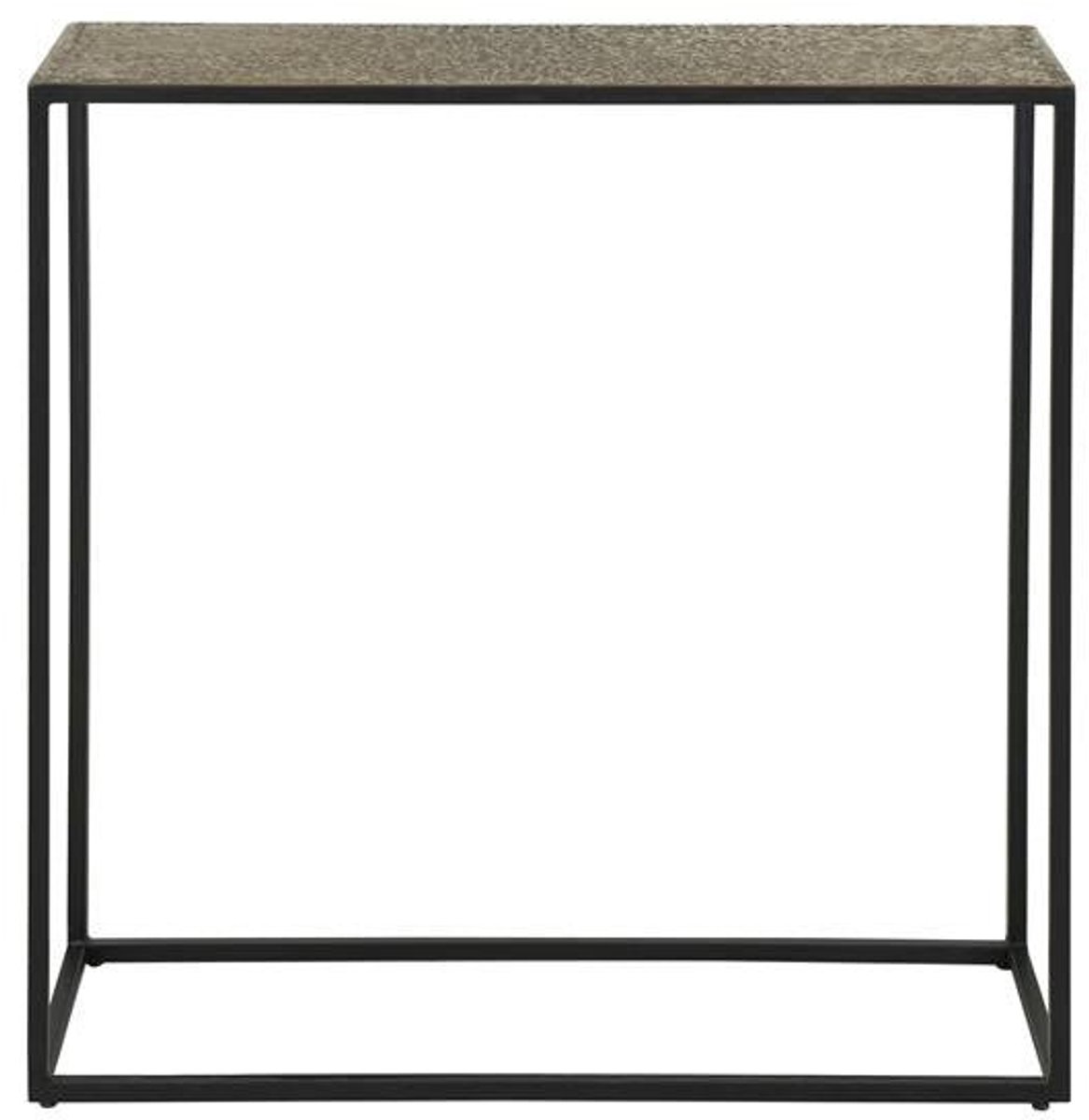 Sidetable Industrieel Ondiep Metallic - 75 cm x 25 cm x 75 cm - Side Table Industrieel - Hout - Landelijk Hout - Wandtafel Sidetable - Haltafel - Smalle tafel - Makkelijke installatie