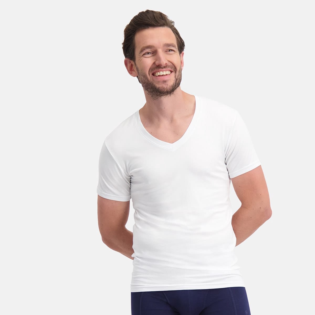 Comfortabel & Zijdezacht Bamboo Basics Slimfit T-Shirts Vinn V-hals (2-pack) - Wit - S
