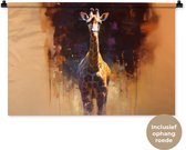 Tapisserie murale 90x60 cm - Girafe - Marron - Abstrait - Peint - Tapisserie - Tapisseries