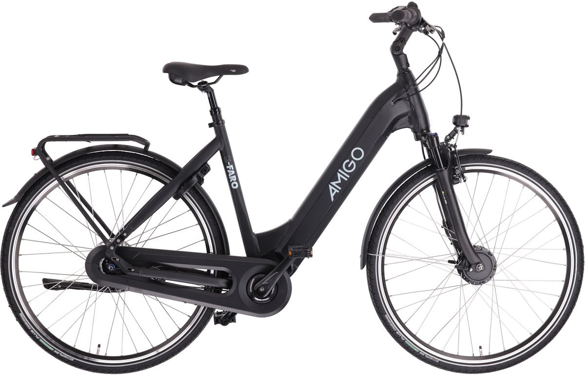 AMIGO E-Faro S3 Elektrische Fiets - E-bike 28 Inch - 50 cm - Damesfiets - 7 Versnellingen - Rollerbrake - 550 Wh - Matzwart - AMIGO - €1.299,00