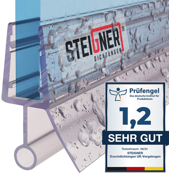 STEIGNER douchestrip, 200cm, glasdikte 6/7/ 8 mm, recht, pvc, vervangende afdichting voor douches, UK11 STEIGNER douchestrip, 200cm, glasdikte 6/7/ 8 mm, recht, pvc, vervangende afdichting voor douches, UK11