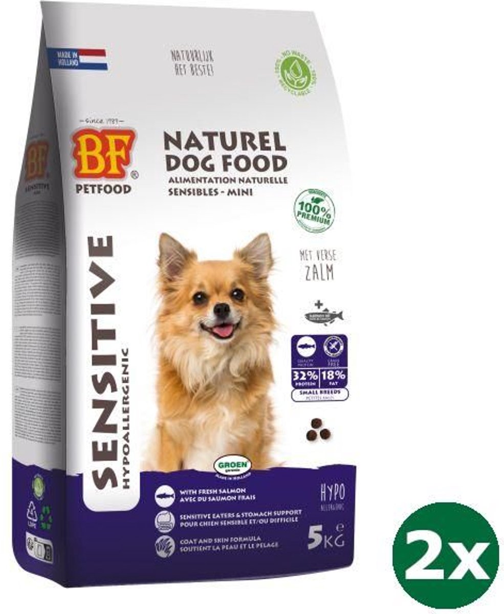 Biofood 2x5 kg Bf petfood adult sensitive small breed hondenvoer