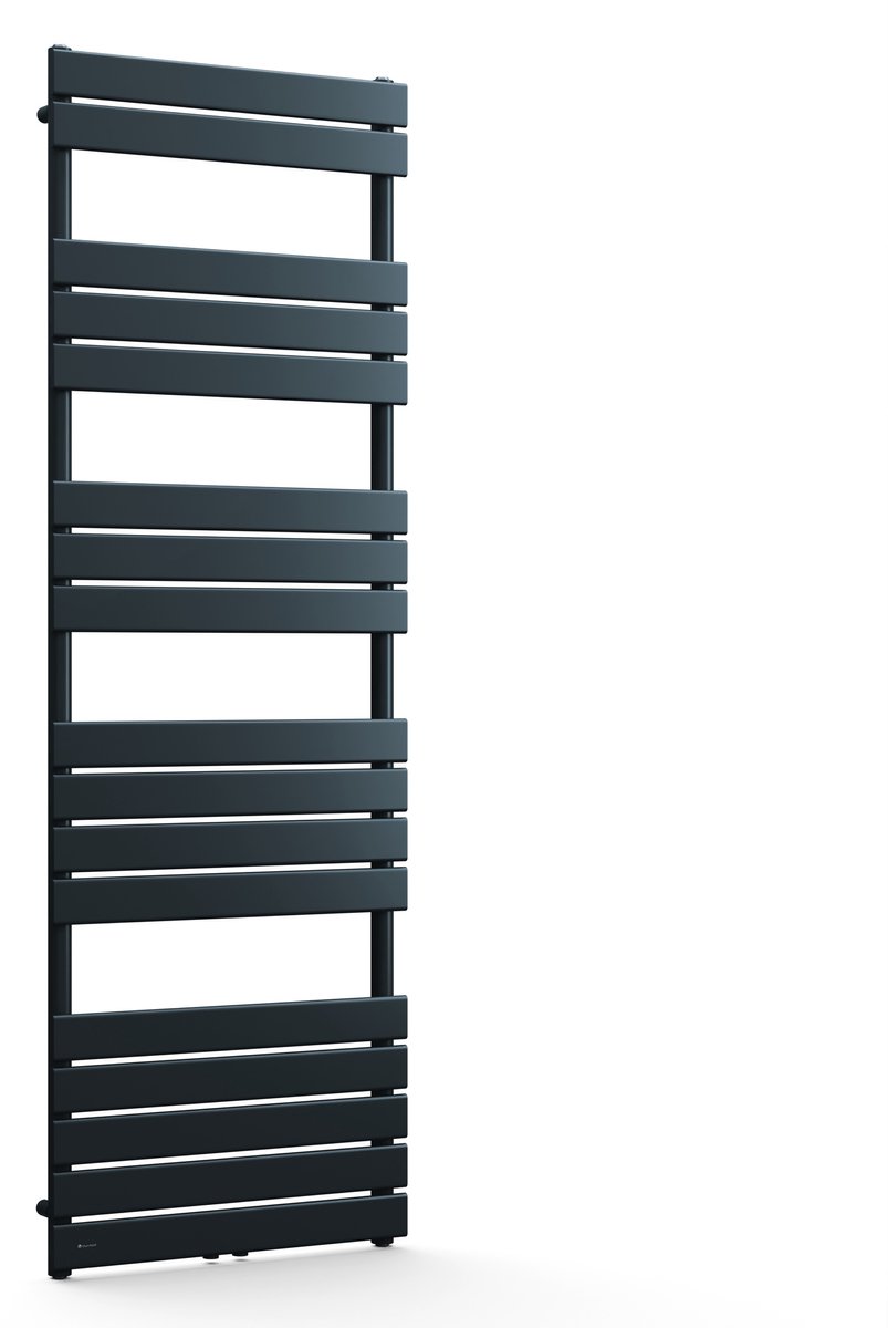 Blumfeldt Badheizkörper - 890 W Wandmontierter Handtuchheizkörper Met Middelste Aansluiting, Modern Staalontwerp, Handdoekhouder Voor Badkamers & Woonruimtes, 60x180 cm, Antraciet