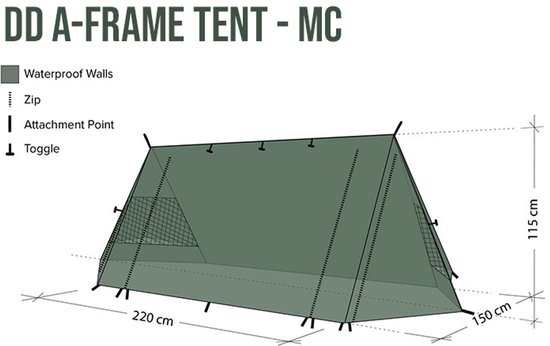 Tente DD Hammocks A-Frame - Multicam - Camouflage - 1 à 2 personnes