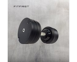 FitFirst Verstelbare Dumbbell – 24 kg – 3 tot 24 kg Per 1 kg – Ruimtebesparend – Thuisgym Krachttraining – Zwart