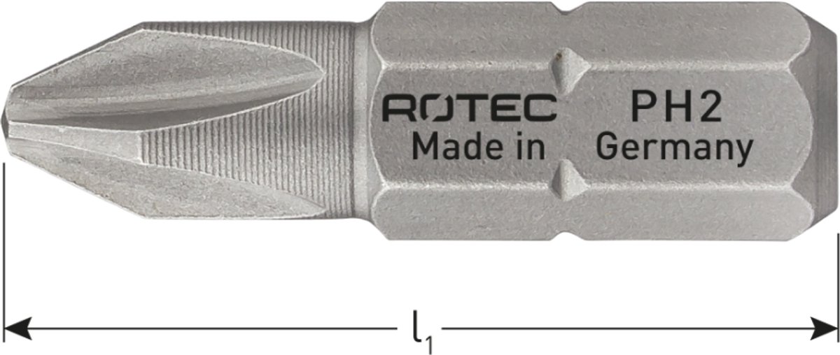 Rotec PRO Bit PH2 (Philips) L 25mm 2 stuks