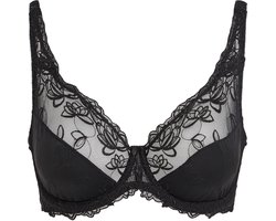 Hunkemöller Dames Lingerie Niet-voorgevormde beugel bh Diva - Zwart - maat D95