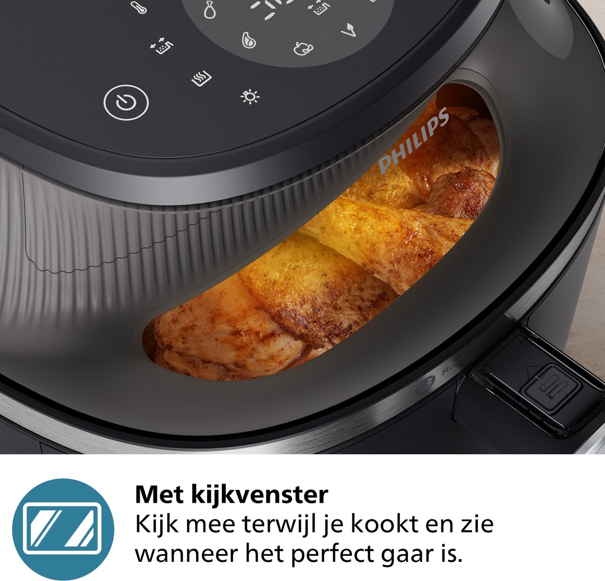 Afbeelding 3 van Philips 3000 Series Airfryer - NA321/00 - Kijkvenster - RapidAir Plus - 4.2L - Tot 4 Personen - Zwart