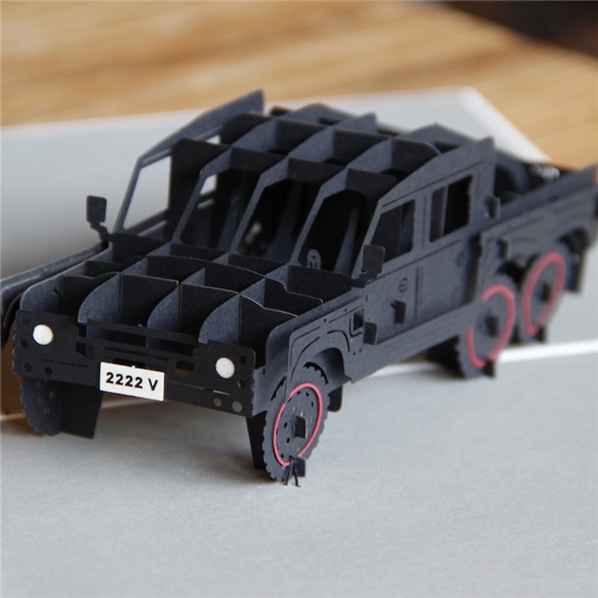 3D Cadeaukaart voor Hem - Jeep-ontwerp; verjaardagskaart voor Papa, Vriend en Zoon.