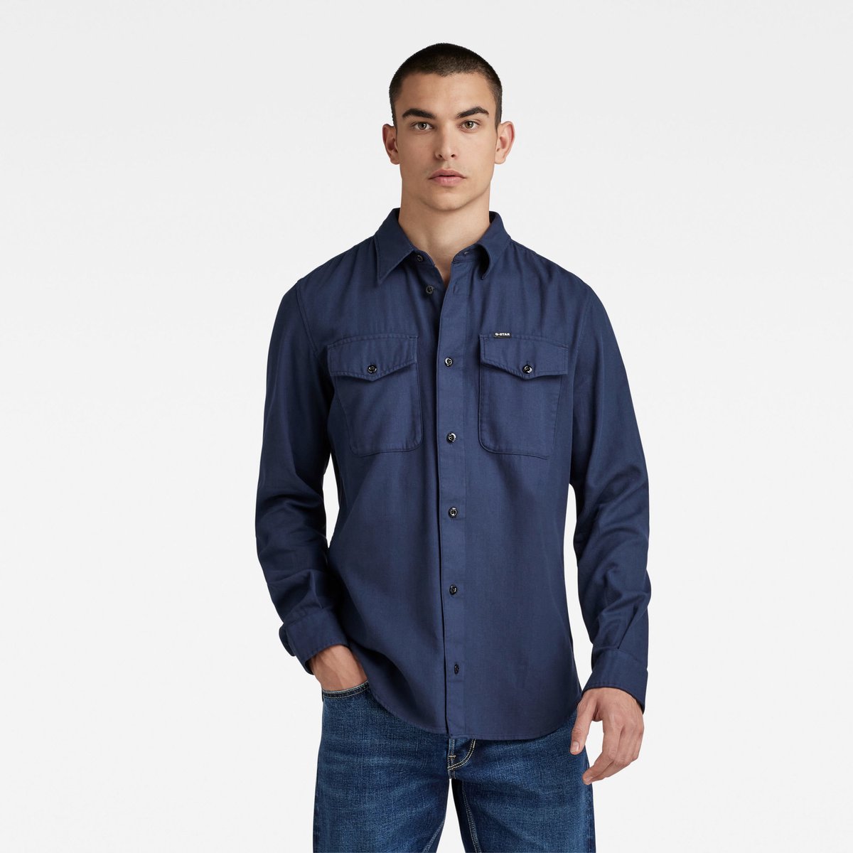 G-STAR Marine Slim Shirt ls Heren Overhemd sartho gd Blauw