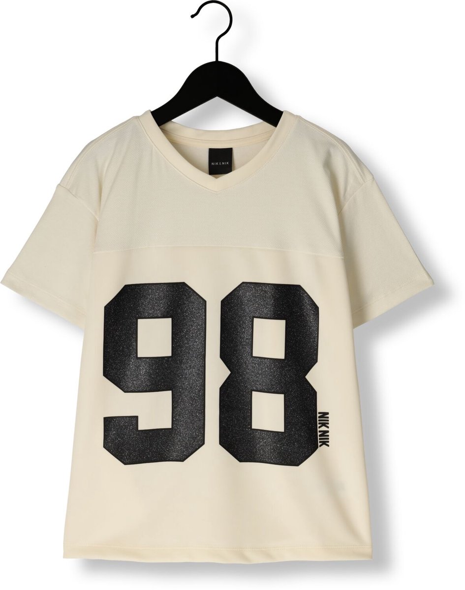 Nik & Nik Sissy T-shirt Tops & T-shirts Meisjes - Shirt - Gebroken wit - Maat 176
