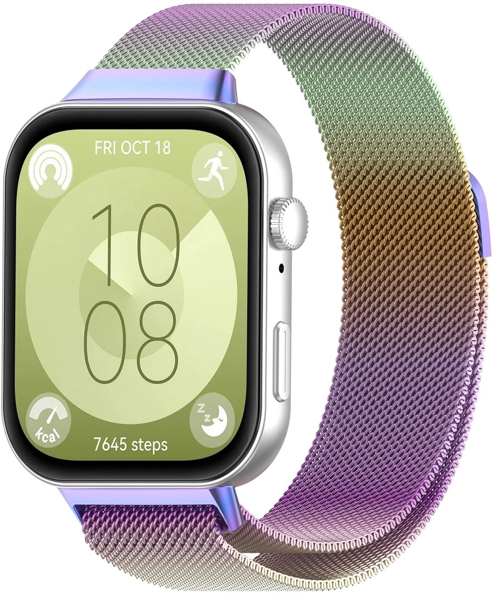 By Qubix - Milanese bandje - Multicolor - geschikt voor Huawei Watch Fit 3 / Fit 4