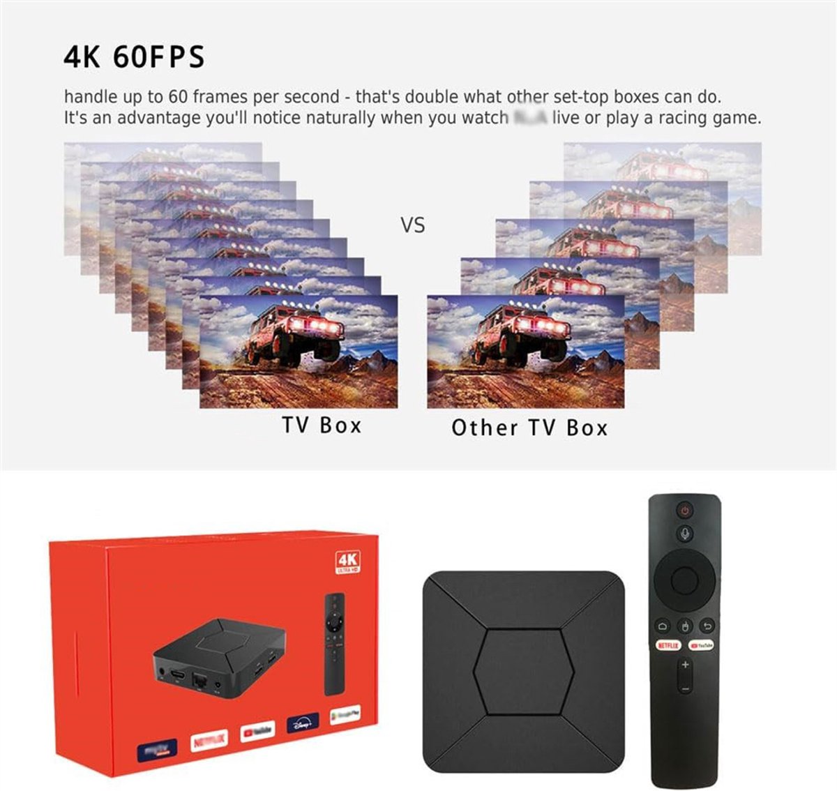 Android TV Box - 4K Ultra HD - Wifi - Bluetooth - Google Assistant