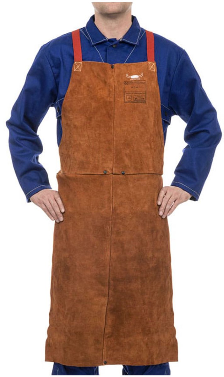 Weldas Lava Brown split rundleder schort 107x60cm
