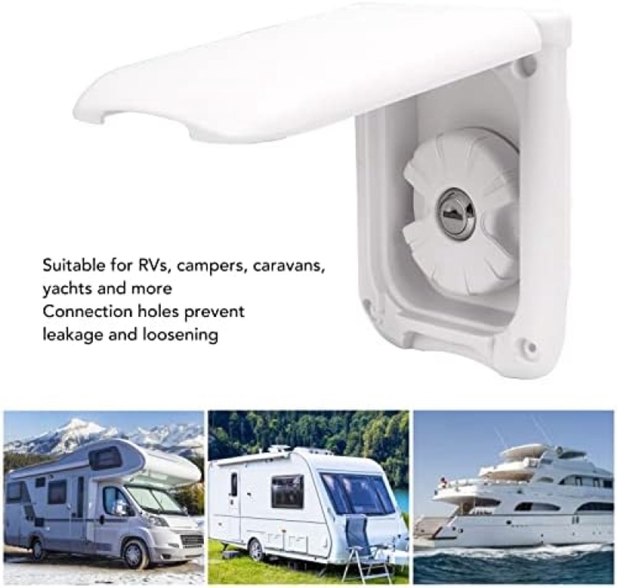 Zwaartekracht Waterinlaat 4,5 Inch – Vierkant Met Dubbele Sleutel – Voor Campers, Caravans En Boten – ABS – Lekvrij