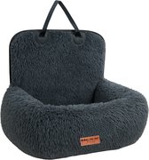 By Cee Cee Car Seat Dog Deluxe - Panier de voiture pour chien avec ceinture - Panier de voiture pour chien - Siège pour chien - Siège d'auto - Gris foncé