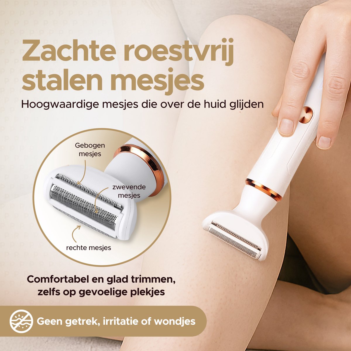 Parvale® Ladyshave 4 in 1 - Ladyshaves voor Vrouwen – Scheerapparaat Vrouw - Trimmer - Epileerapparaat dames - Epilator - Gezichtsepilator - Bikinitrimmer - Gezichtsontharing Dames thumbnail 4