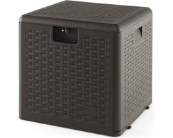 Waterdichte Opbergbox 106 Liter voor Tuin en Terras - Kussenbox met Deksel, Rotanlook, Verstelbare Handgrepen