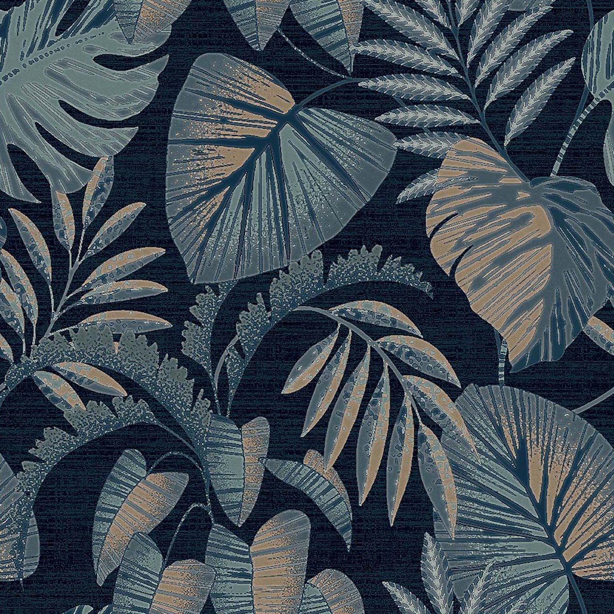 Next vliesbehang Jungle Leaves blauw 10mx52cm