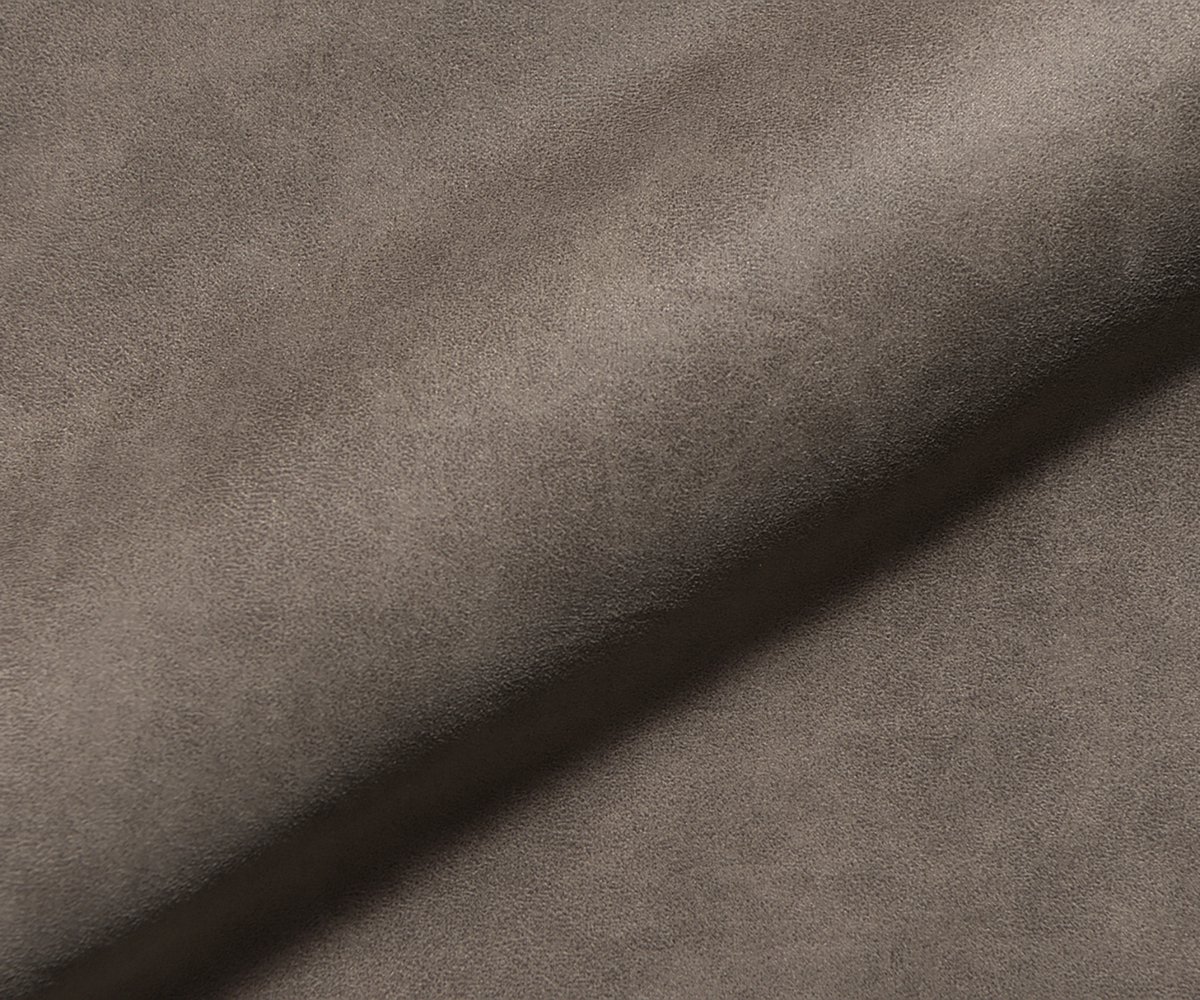 Sledestoel Zelia-Flex met armleuning sledemodel rond roestvrij staal microvelours taupe vintage pocketveer kern