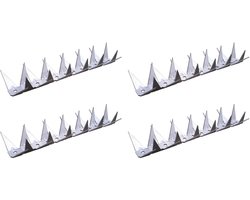 15x stuks metalen anti klimstrips met scherpe punten - 1 meter - veiligheidsartikelen - antiklimstrips tuinbescherming / vogelpinnen - anti inbraak / vogels / katten pinnen
