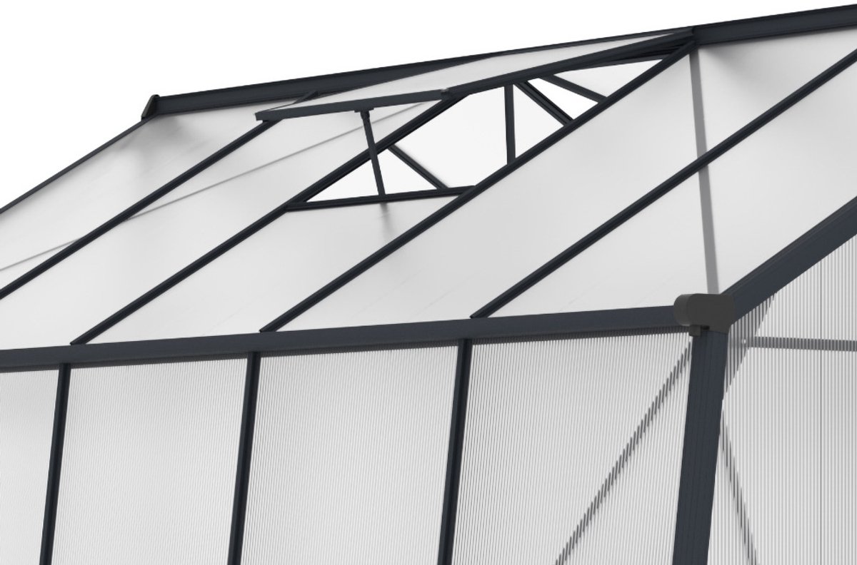 Westmann Aurora 810 tuinkas met fundering - 309 x 248 cm - Antraciet