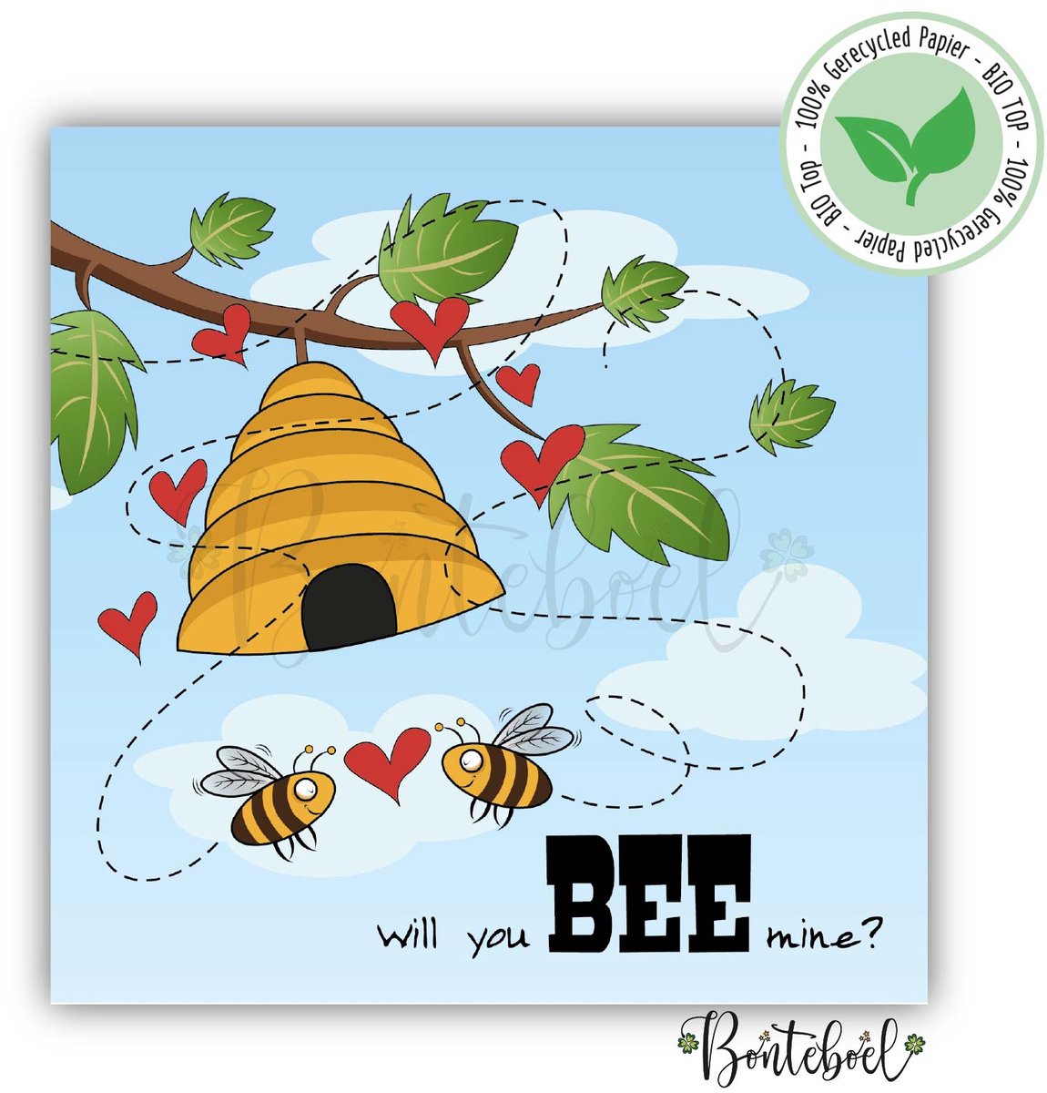 Wenskaarten - set van 10 unieke, originele en grappige wenskaarten (kaartenset met thema liefde, vriendschap & valentijn) - vriendschapskaartjes met tekst en illustratie - vierkante vriendschap en liefde 13x13 cm inclusief enveloppen (Set F 10 st.)