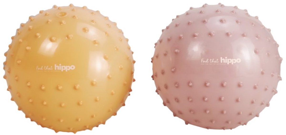 FIND THAT HIPPO Sensorische Speelbal - Set Van 2 - Rozebruin En Roodbruin - Ø15 Cm - Zachte Noppenbal - Stimuleert tastzin & motoriek - Baby - 6m+