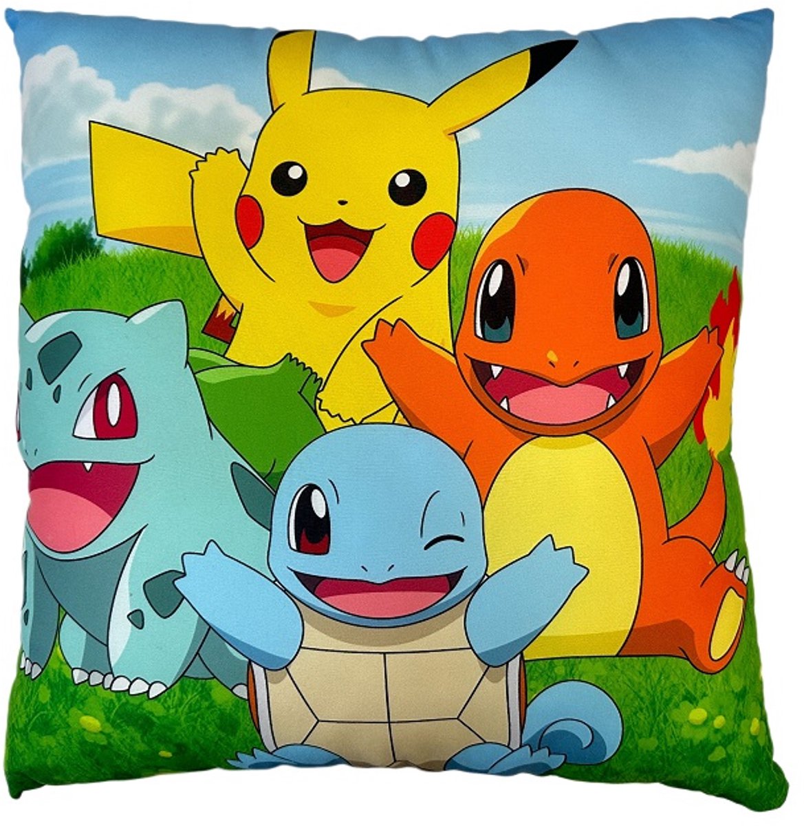 Pokémon - Pikachu en Starter 1G Dubbelgezicht Kussen (40x40cm)