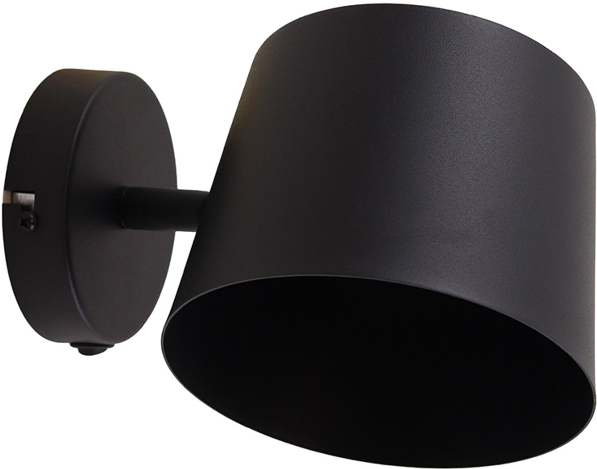Olucia - RINKE - Wandlamp - Zwart - Vorm: Kegel
