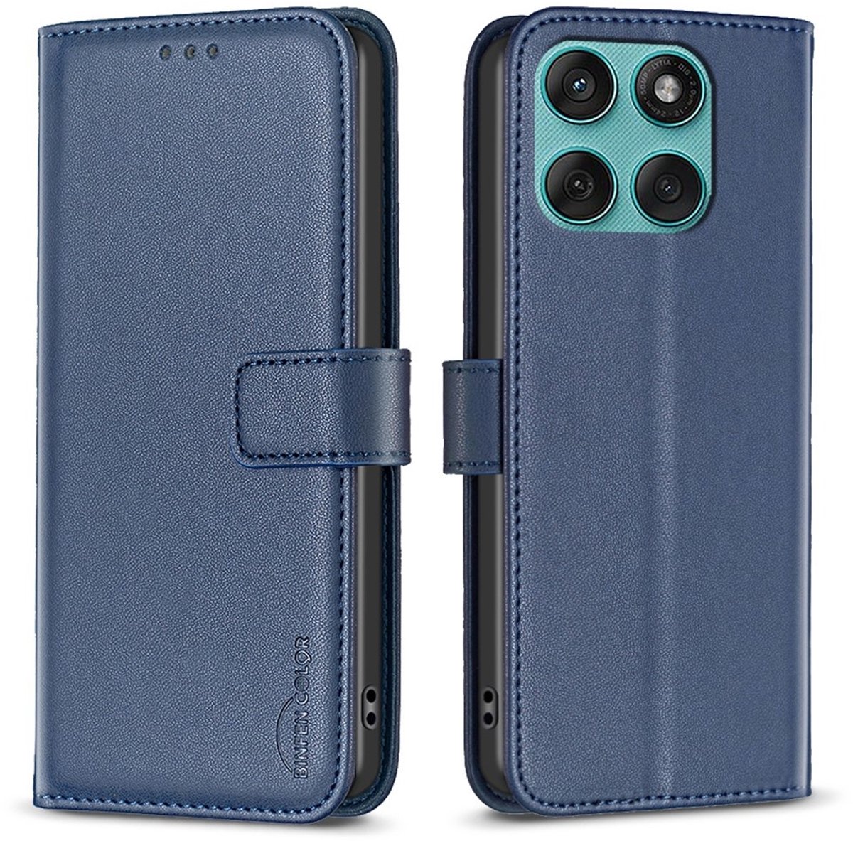 BINFEN Hoesje - Geschikt voor Motorola Edge 60 / 60 Fusion Hoesje - BINFEN Book Case - Blauw