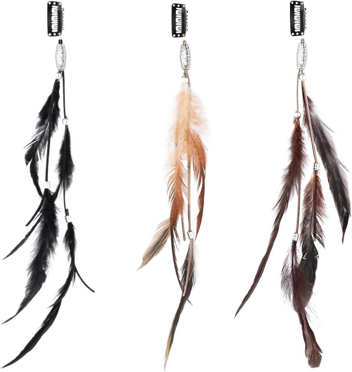 Boho-haarverlengingen en -haarspelden - set van 3 stuks