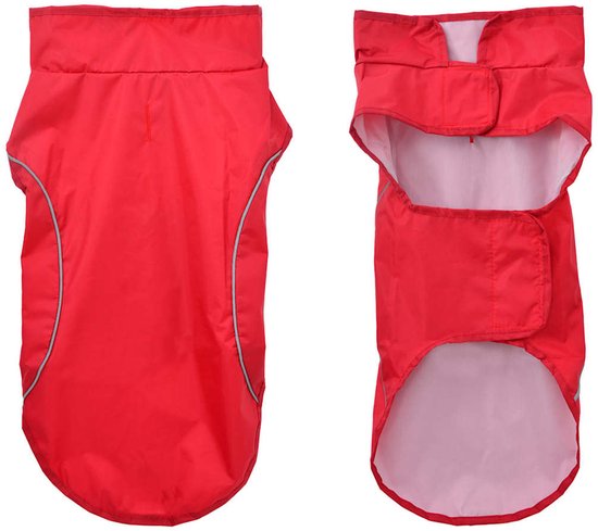 vidaXL - Hondenregenjas - met - reflecterende - strips - polyester - rood - XS