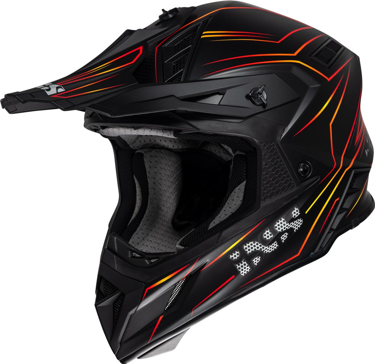 IXS iXS189FG 2.0 Mat Zwart Rood Crosshelm - Helm