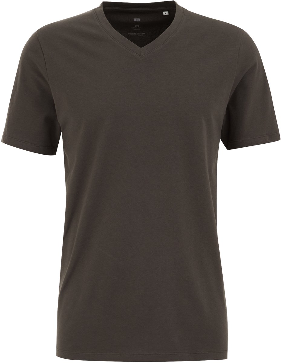 WE Fashion Heren Slim fit T-shirt met V-hals