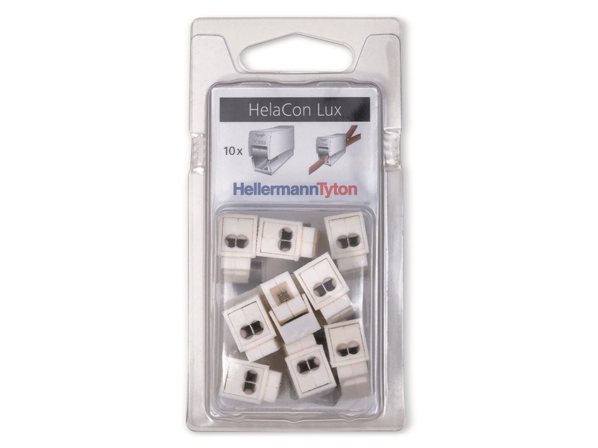 HellermannTyton 148-90058 HECL-2/1-Blister-PA66-WH (10) Verbindingsklem Flexibel: 0.5-2.5 mm² Massief: 0.75-2.5 mm² Aan