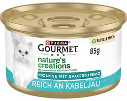 Natte kattenvoer mousse met kabeljauw en groenten - 12 stuks