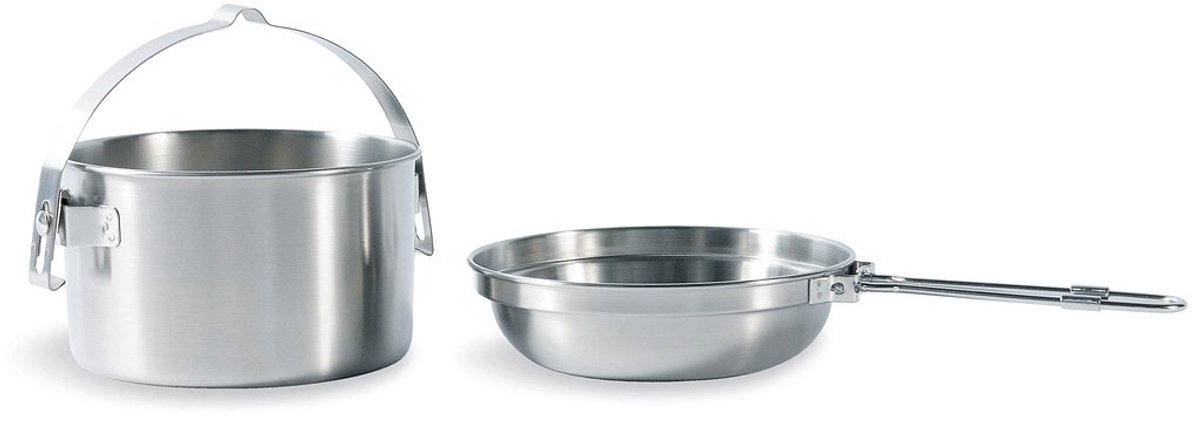 Ibenzoa® Roestvrijstalen Camping Kook- en Servies Set voor Open Vuur en Gasfornuis