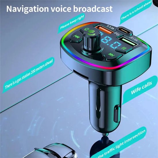 Ferfito Bluetooth 5.0 -compatibele FM-zender voor in de auto - PD-interface - Spraakassistent - Geheugenfunctie van Ferfito — afbeelding 5