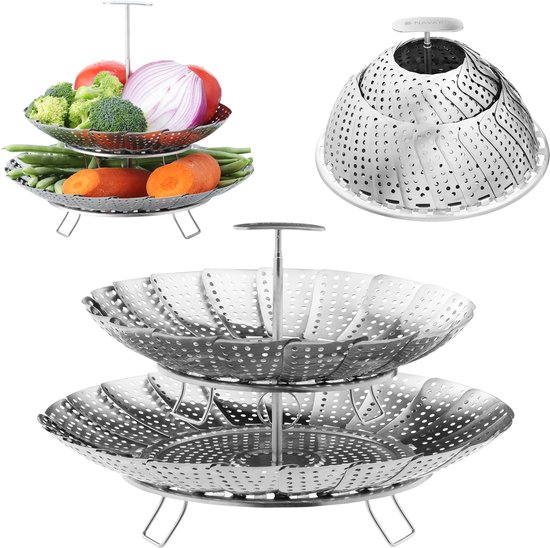Petite Casserole Double Compartiment Avec Cuiseur Vapeur – 38x19x14,7 Cm, Revêtement Céramique, Compatible Induction