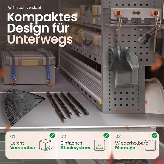 4x Bladharken met 4-delige insteek- en schroefbeugel, bladveger met 30 kunststof tanden, harkwerkbreedte 75 cm, bladhark, tuinbezem, gazonhark, hark, tuinbezem, tuingereedschap zwart van Ribelli — afbeelding 2