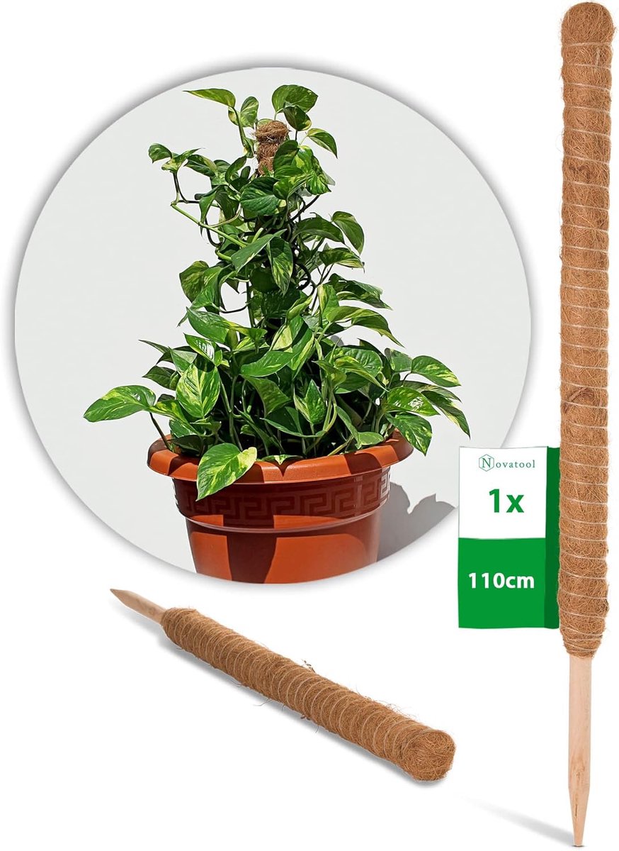 Plantenstok kokos 110 cm I Ø 45mm I Professioneel I uitschuifbaar I natuurlijke kokosvezel I Plantenhouder I Trellisstok I Mosstok kokosstok Plantenstok kokos