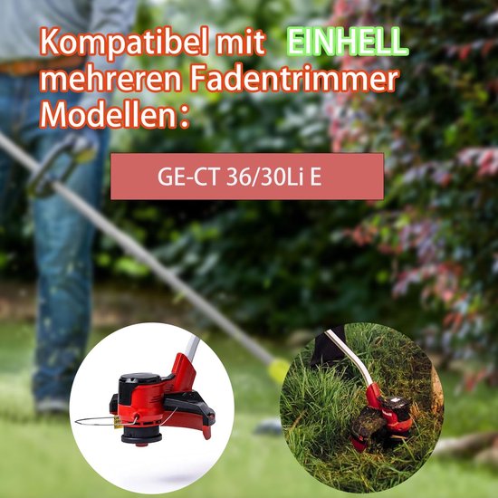 3405096 draadspoelen, voor einhell grastrimmerdraad, compatibel met einhell grastrimmer Agillo 36/255 BL vele andere modellen. (3 spoelen, 1 spoelafdekking) — afbeelding 5