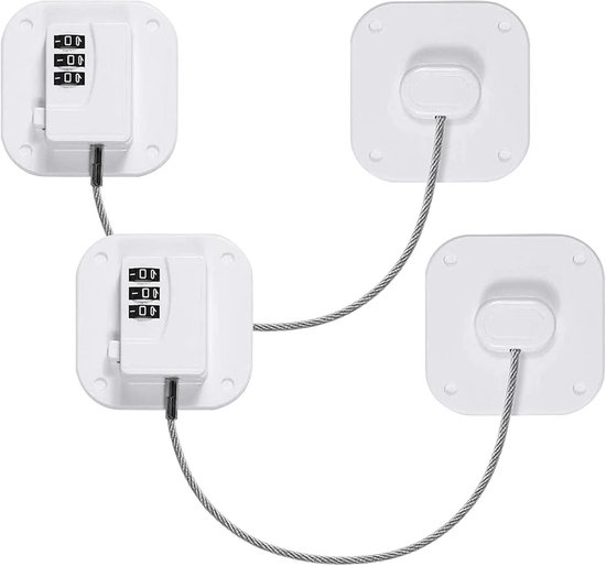 Koelkastslot voor kinderbeveiliging, koelkastslot, zonder boren, wasmachineslot met code voor kasten, ramen, kledingkasten, 2 stuks