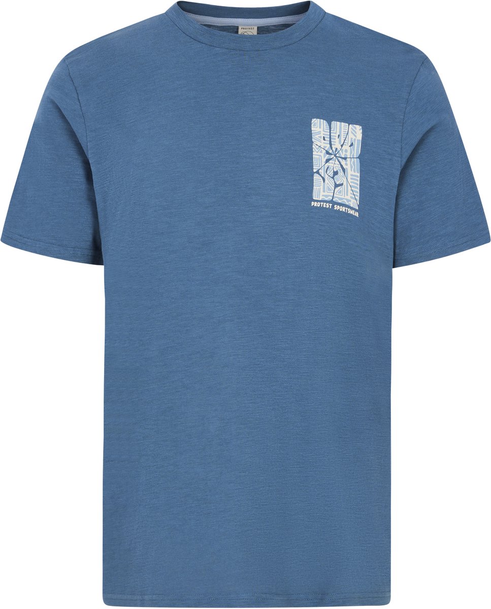 Protest Prtvictor – T shirt Heren – Korte mouwen – Ronde hals Blauw