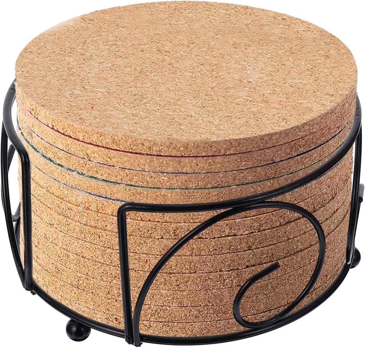 Ronde Vintage Metalen Onderzetters Houder - Ijzeren Tafel Mat Beker Rek voor Koffie Thee Drinken - Plaats Mat Stand Organizer voor Thuis Keuken Aanrecht